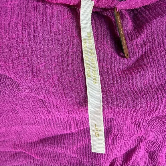 Free People Cardigan Crinkly Purple Pink Wool Silk Beaded Fairy Shrug | Sz L - Picture 2 of 16